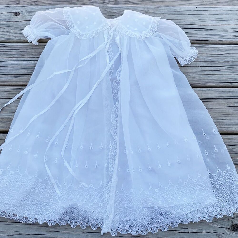 Vintage Off White Tie-Front Infant Jacket
